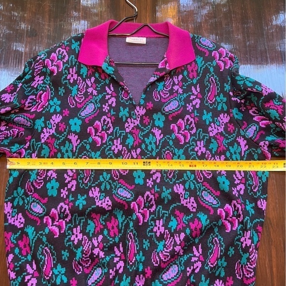 American Collection Sweater Womens Large Floral Paisley Knit 80s Vintage - Picture 11 of 13
